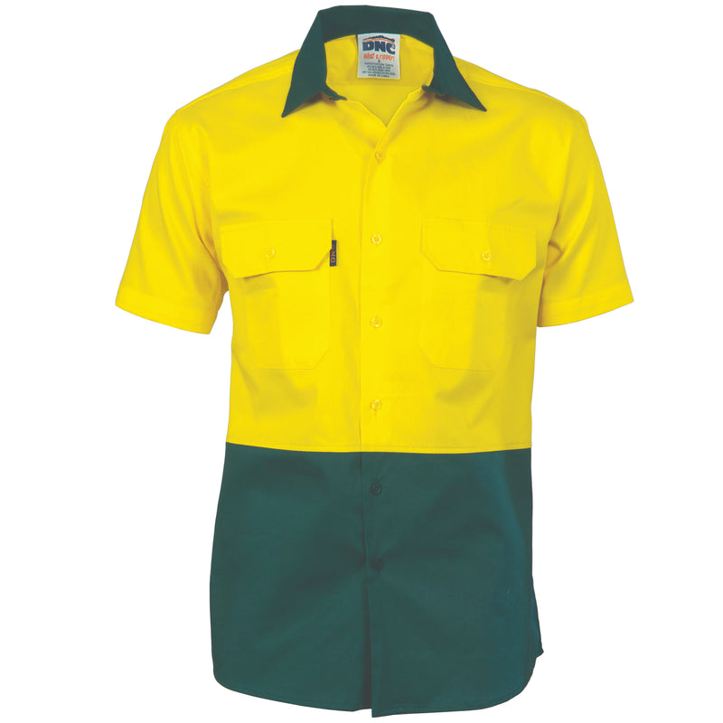 HiVis 2 Tone Cool-Breeze Cotton Shirt - Short Sleeve 3839