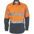 HiVis Cool-Breeze Close Front Cotton Shirt with 3M R/Tape - Long sleeve - 3949